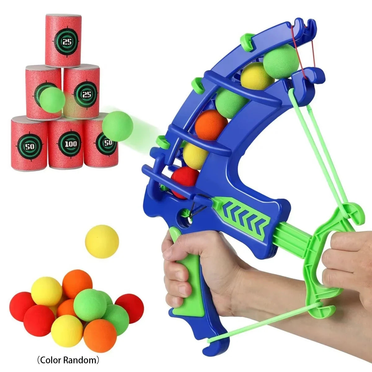 Slingshot Target Sticky Ball Bow Target Montessori Educational Toy Arrow Set Throw Sport Outdoor Fidget Game