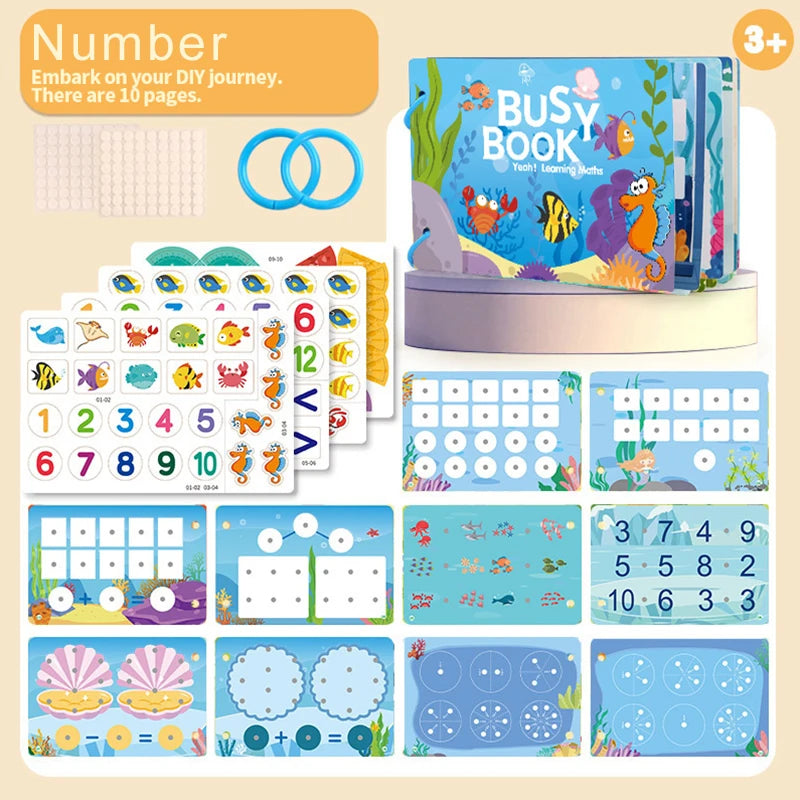 1Set Puzzle DIY Quiet Book Busy Book Animal Number Letter QuietBook Montessori Interactive Preschool Enlightenment Card Book ZYF