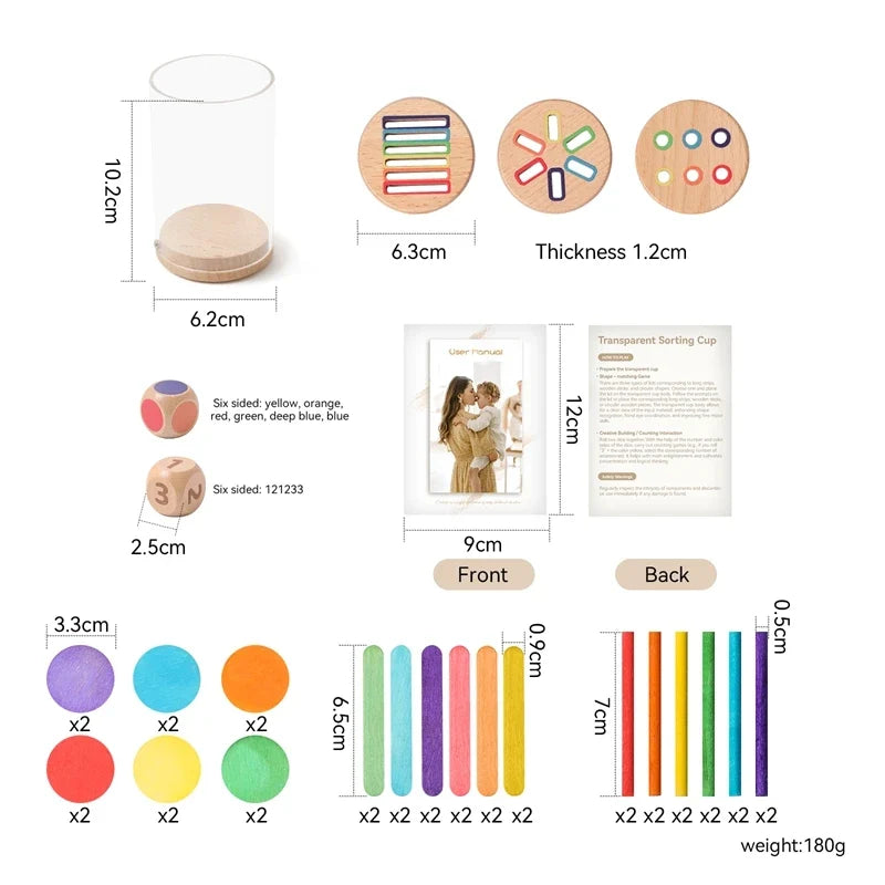 Montessori The Baby Toys Silicone Educational Toys Cognitive Toys Color Matching Bucket Toddler Toys Sensor Game Baby Games