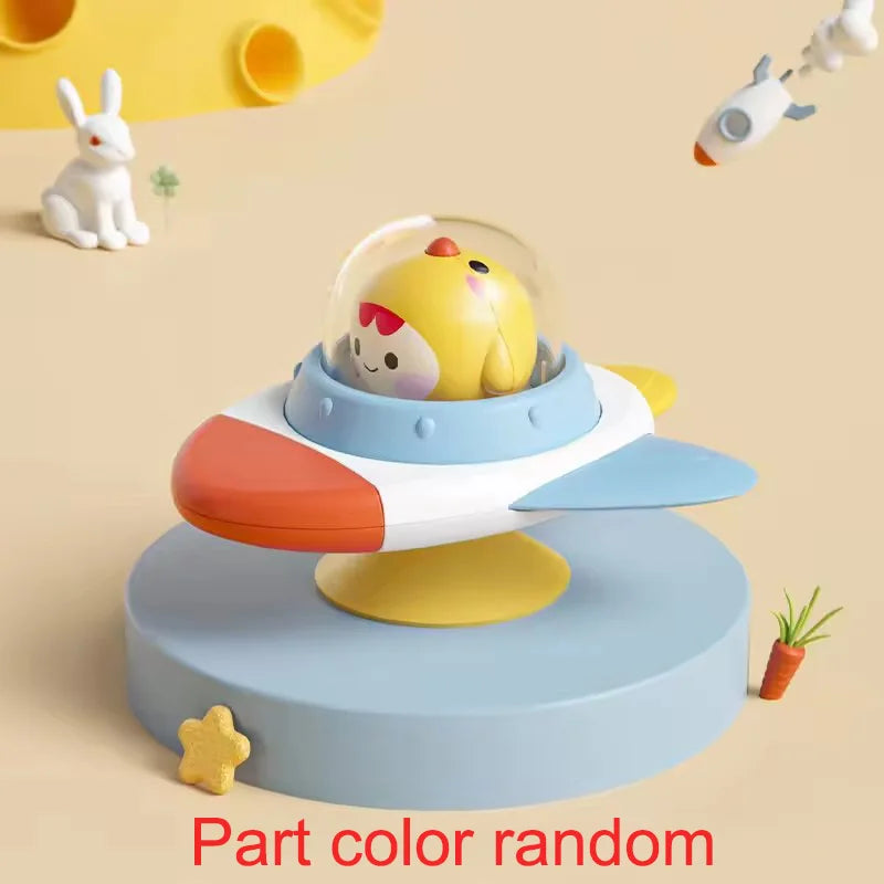 Baby Soothe Toy Cartoon Airplane Soothe Baby Artifact Baby Bath Fun Sucker Spinner Early Education Table Games