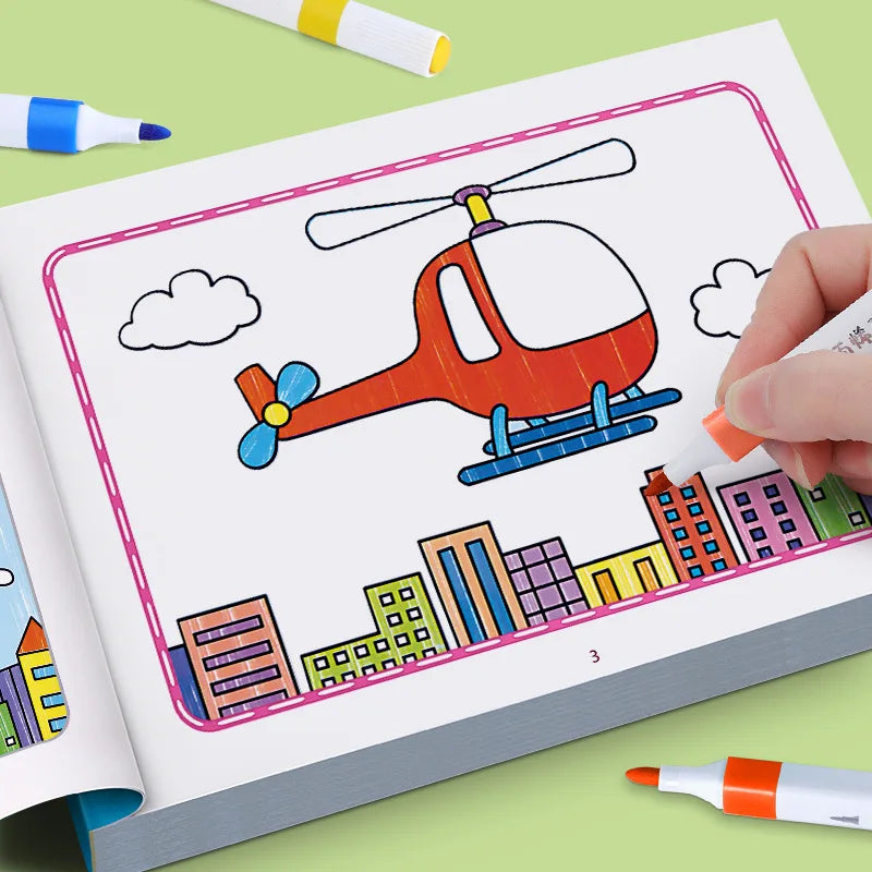 Cartoon Animal Drawing Book, Children's Coloring Book, Graffiti Coloring Book, Fun Coloring Book, Suitable for Children Aged 3-8