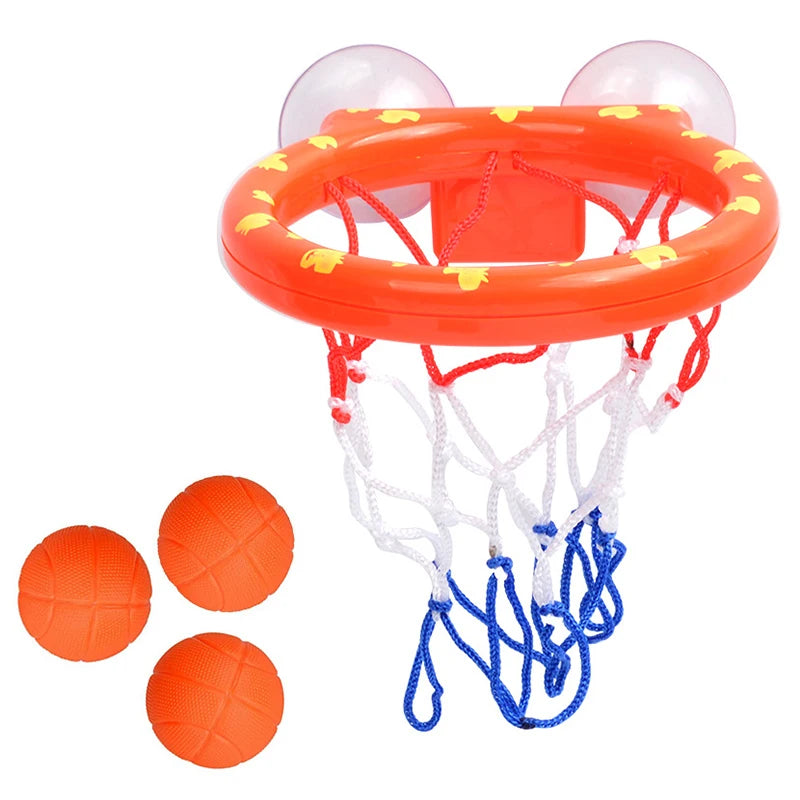 Baby Bath Toy Children Water Play Toys Set Bathroom Bathtub Suction Cup Shooting Basketball Hoop with 3 Balls Bath Toys for Kids