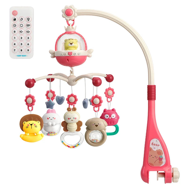 Baby Crib Mobile Rattle Toy For 0-12 Months Infant  Rotating Musical Projector Night Light Bed Bell Educational For Newborn Gift