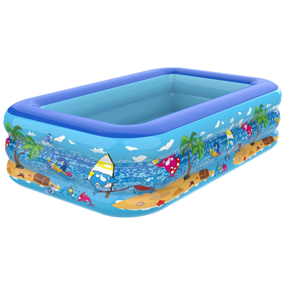 Framed Swimming Pool Cartoon Pattern Baby Bath Bathtub Thickening Swimming Pool for Summer Outdoor Indoor