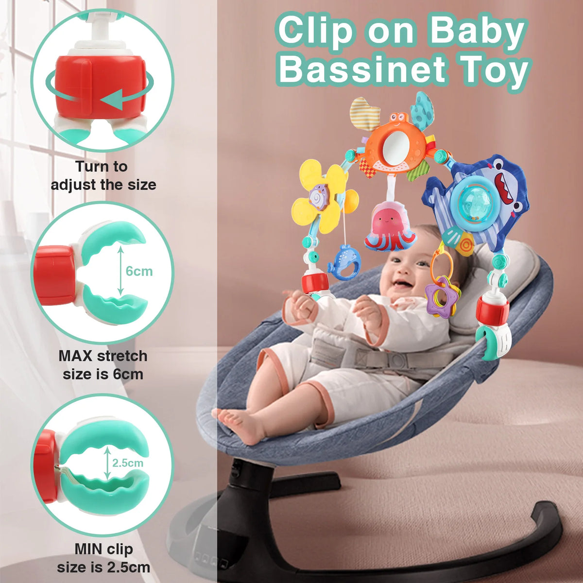 Baby Stroller Arch Toys Bouncer Toy Pram Activity Arch Toys Sensory Development Arch Baby Car Seat Toys Fine Motor Skills Toys