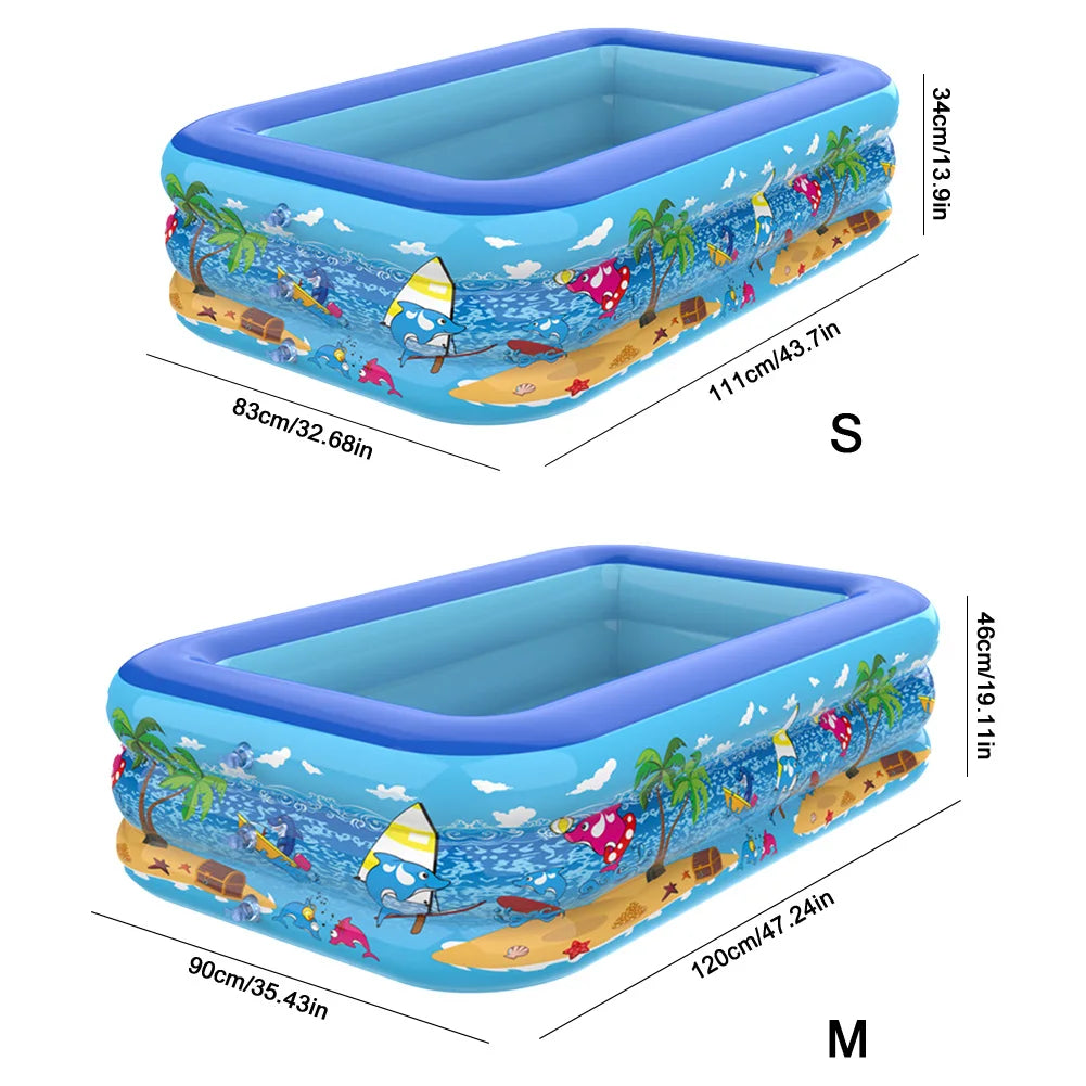 Framed Swimming Pool Cartoon Pattern Baby Bath Bathtub Thickening Swimming Pool for Summer Outdoor Indoor