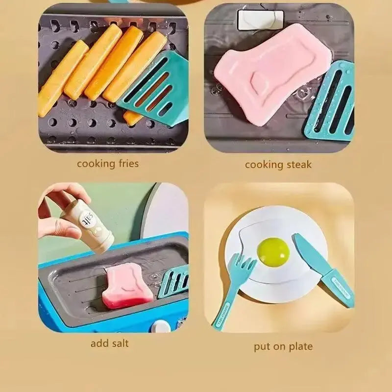 DIY Kitchen Cooking Toy Set with 20pcs Multi-functional Induction Children's Play House Food Toys for Parent-child Funny Gifts