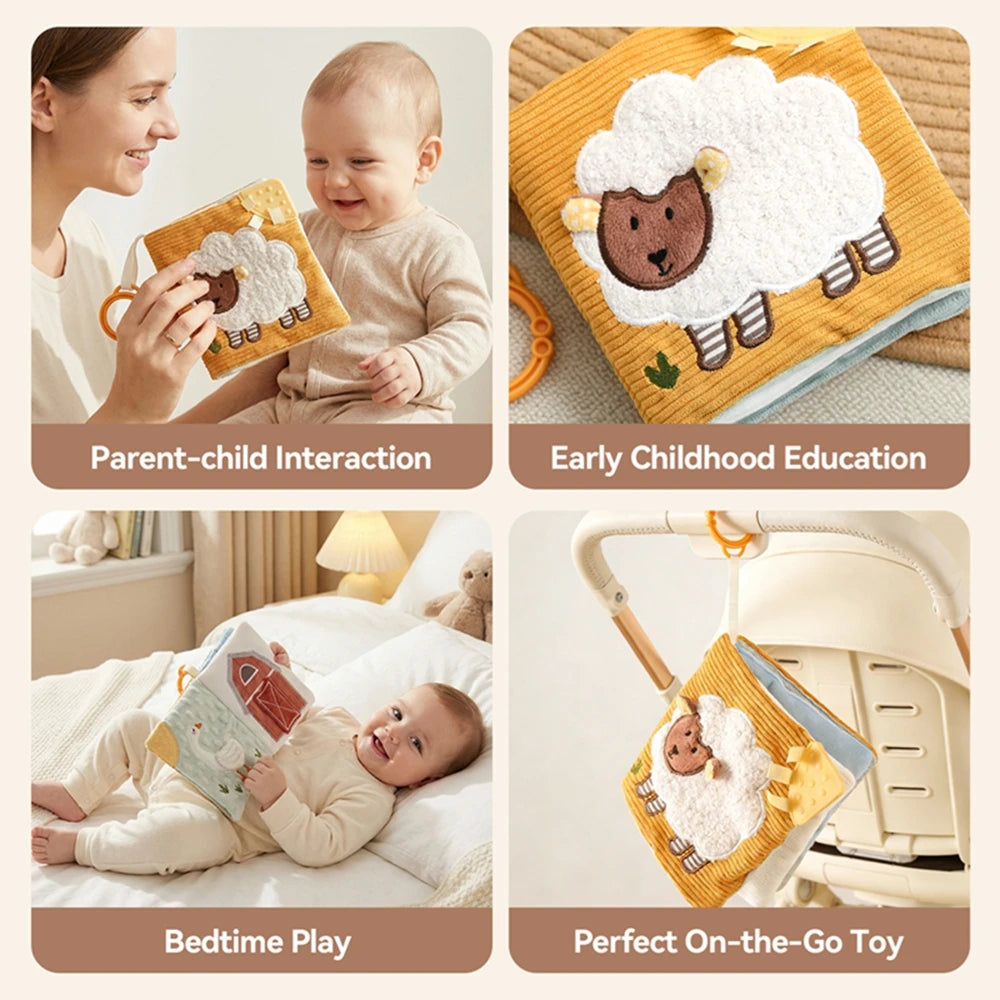 Baby Educational Cloth Book Toy Cute Little Lamb Soothing Cognitive Early Learning Book Newborn Enlightenment Essentials
