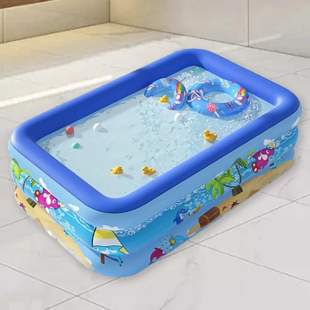 Framed Swimming Pool Cartoon Pattern Baby Bath Bathtub Thickening Swimming Pool for Summer Outdoor Indoor