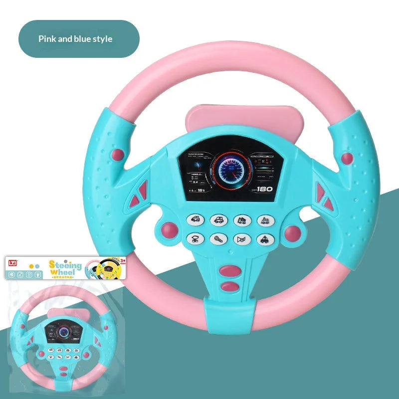 Children's Boy Car-Style Co-Driver Steering Wheel Simulation Toy for Kids, Educational Toy for Babies to Drive a Car and Simulate Driving