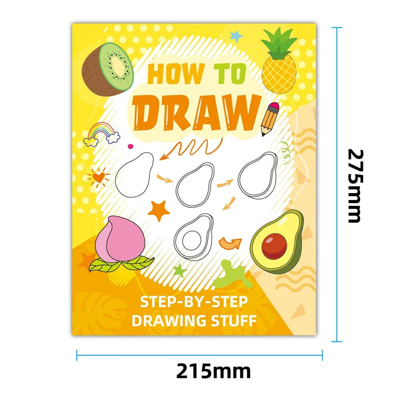Fun Drawing Book Drawing Book Step-by-Step Guide with Animal Illustrations Cute Cartoon Characters Colorful Patterns Book