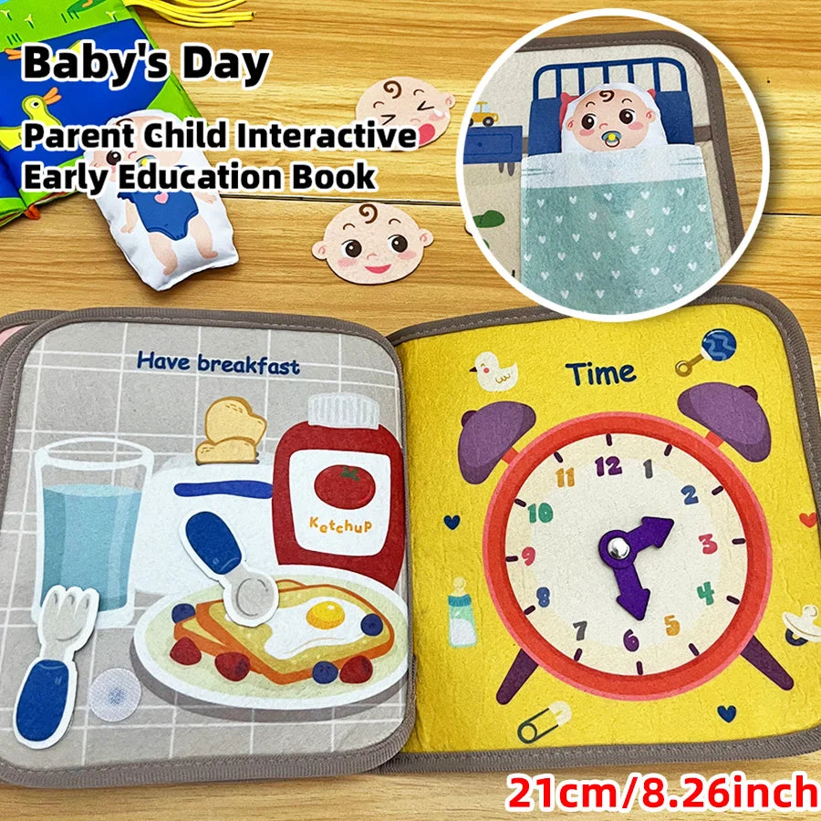 Early Education English Interactive Cognitive Cloth Books Baby Learning Books Baby Soft Books Children's Toys