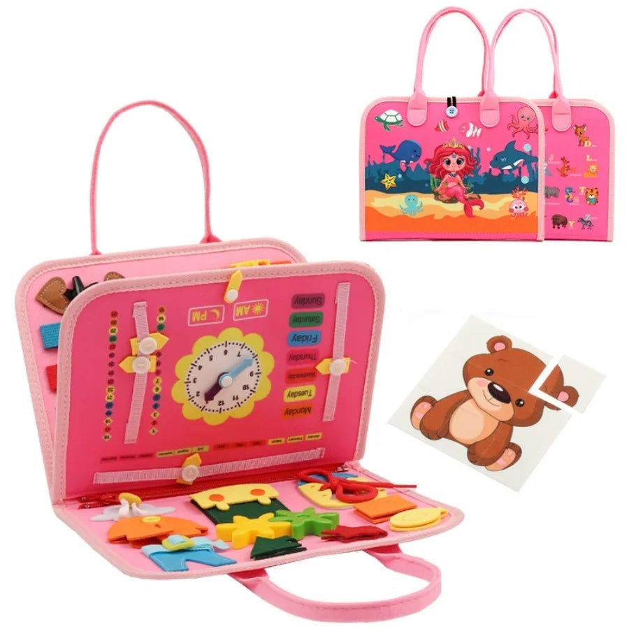 Busy Board Montessori Toys Gifts, Sensory Toys,Educational Travel Toys, Preschool Activities for Learning Fine Motor Skills