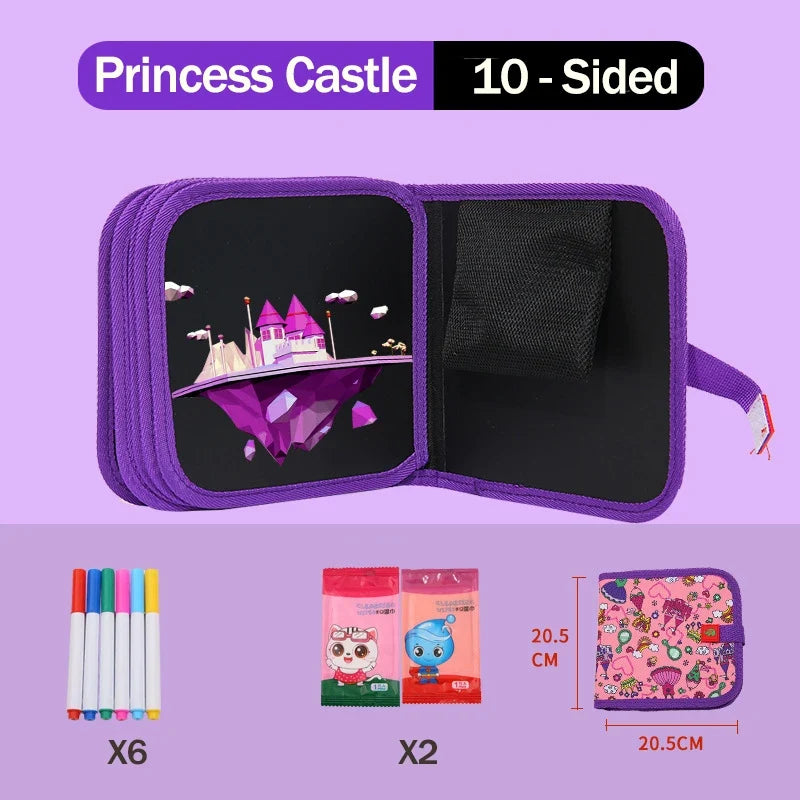 Toddlers Erasable Doodle Book Reusable Drawing Pads Coloring Doodle Book Watercolor Kids Montessori Educational Toy Gift