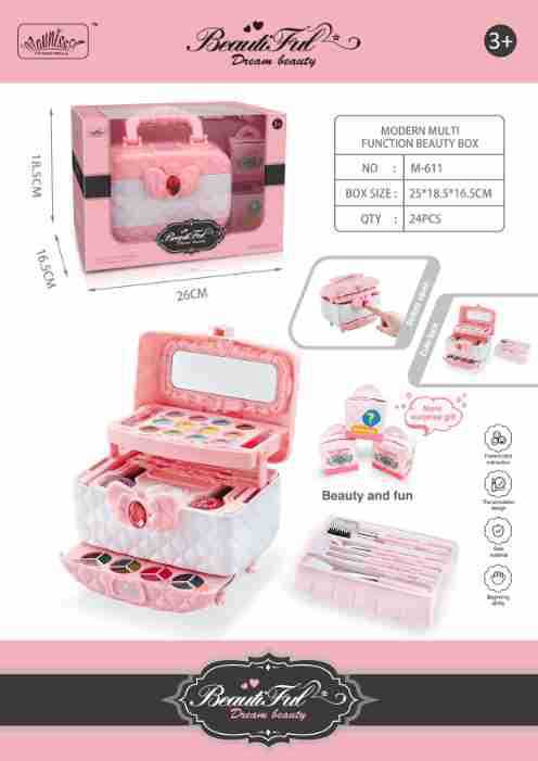 Amazon Cross Border Children Cosmetics suit Girls Makeup Nail Polish Toy Suitcase Performance Birthday Gift - M-611 modern…