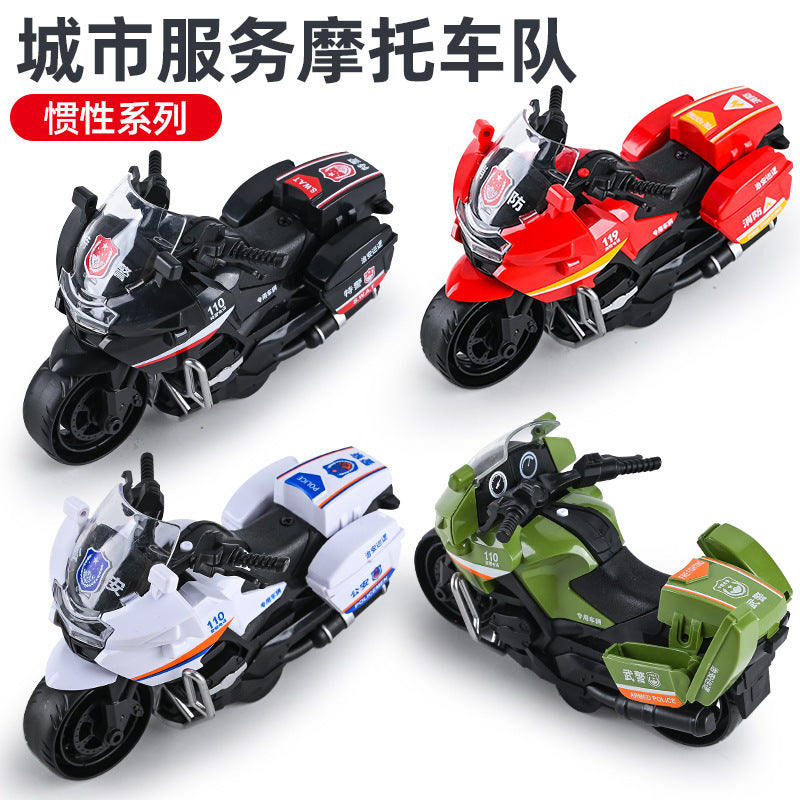 Inertia Toy Car, Simulated Motorcycle Model, Motorcycle Toy, Boy's Simulated Pull-Back Children's Toy