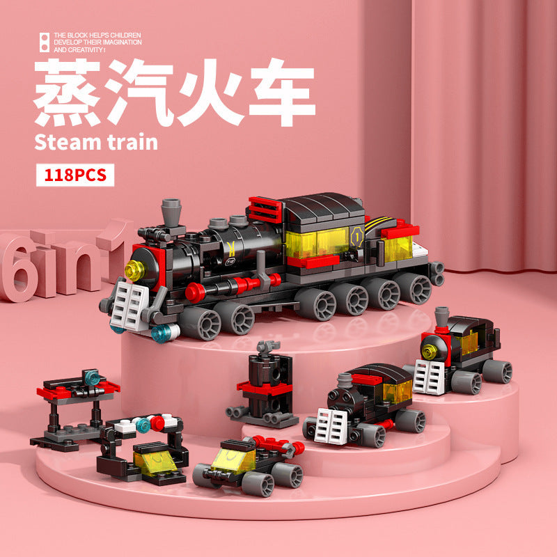 Train 6-in-1 Rocket Model Building Block Ornament for Boys Military Assembly Educational Toy for Children Drop Shipping…