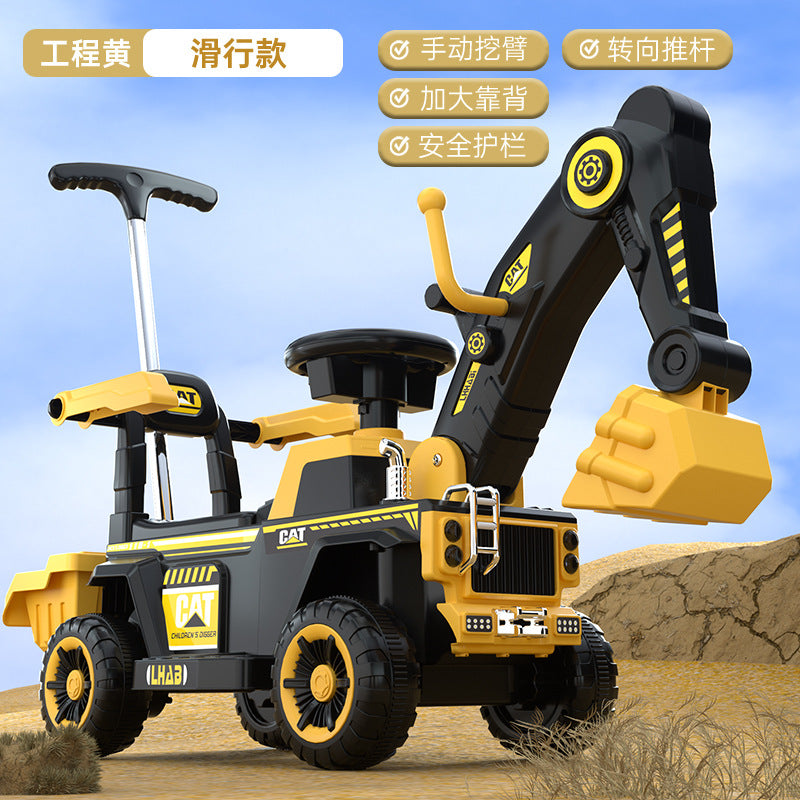 Children's Electric Excavator, Large Enough for Kids to Ride On, Suitable for Boys and Girls, Toy Construction Vehicle…