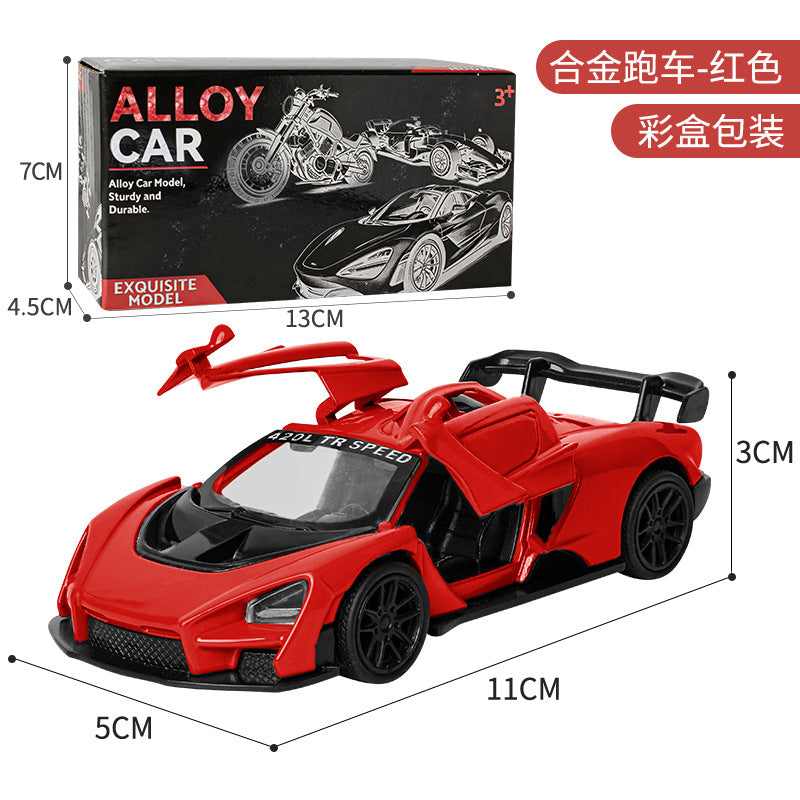 Alloy car model toy for boys and children, pull-back simulation double-door sports car, mini racing car, CE certified…