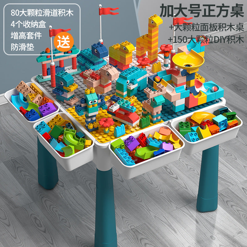Large Particle Building Block Toys DIY Children's Multifunctional Building Block Table Educational Assembly Learning Table…