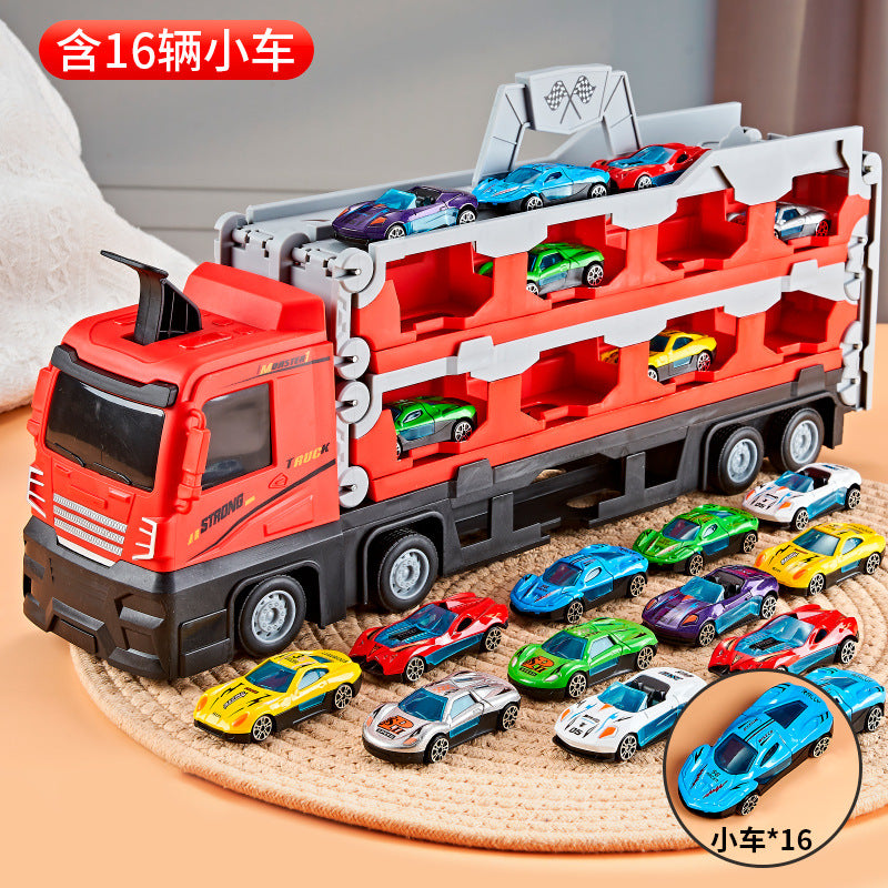 Toy car deformation card transporter storage folding track ejection car alloy children boy gift wholesale - Transformed…