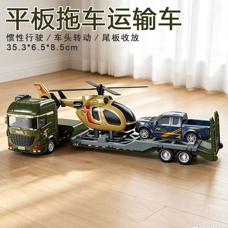 Cross-border oversized crane retractable long boom boy engineering vehicle model adjustable crane crane toy - 大号军…