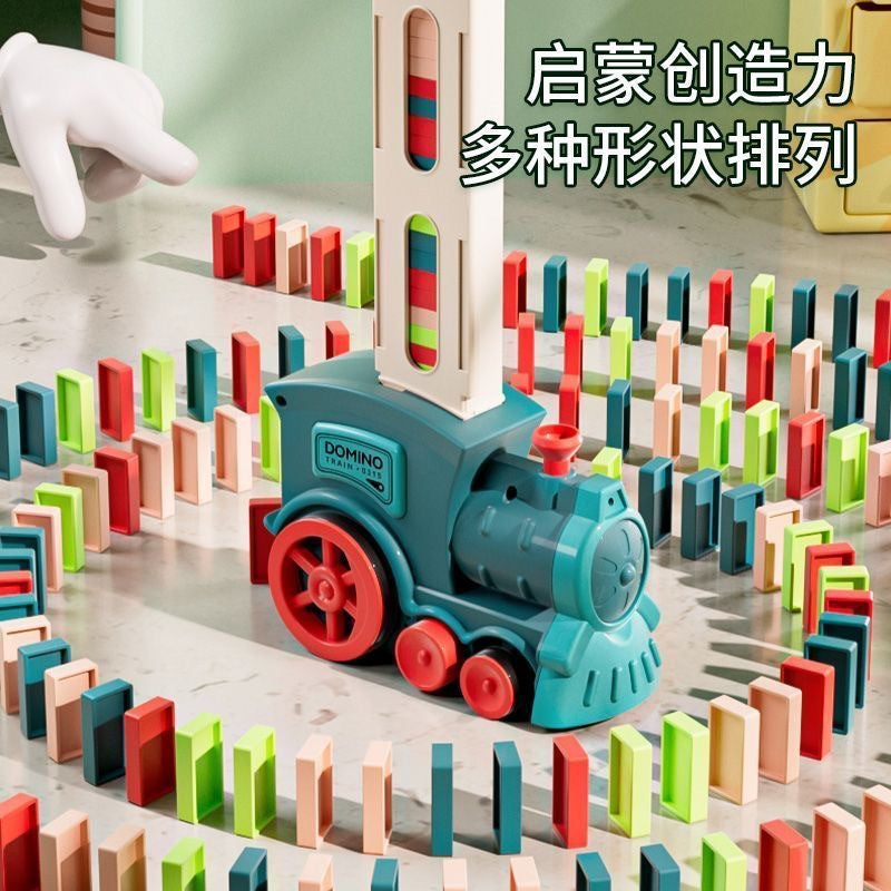 Cross-border dominoes small train automatic investment brand new Internet celebrity fun investment brand electric toy…