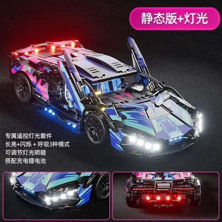 Cross-Border New Product Cyberpunk Building Block Ornaments 911 Lamborghini Space-Themed Sports Car Children's Toy Car…