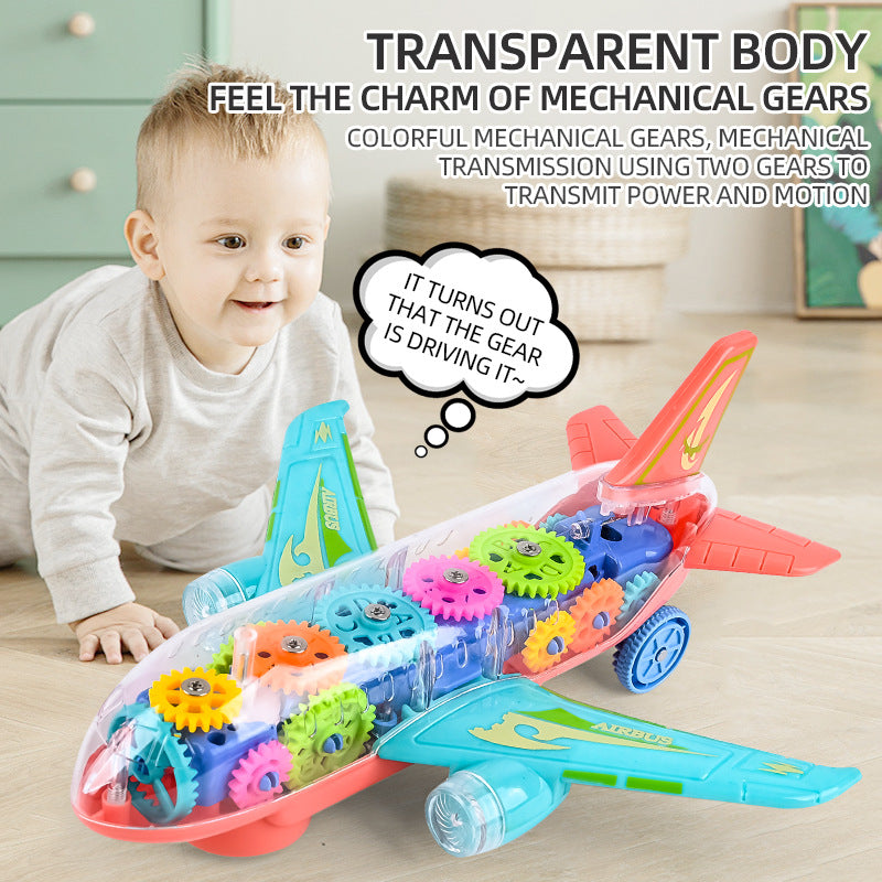 Walmart Hot-Selling Children's Electric Gear Sound and Light Airplane Wholesale in Stock DIY Disassembly Educational Toy…