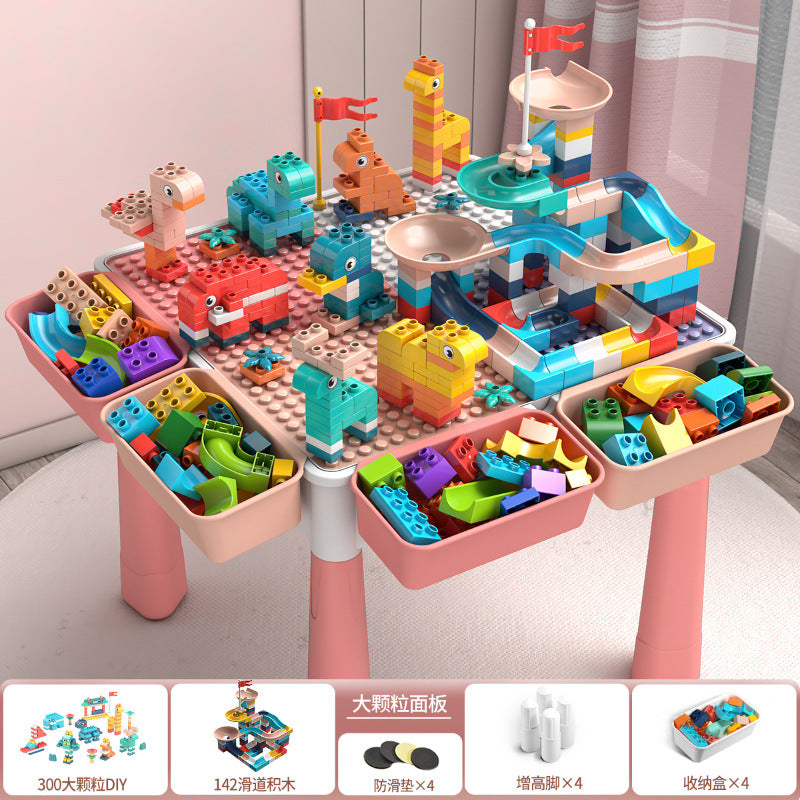 Large Particle Building Block Toys DIY Children's Multifunctional Building Block Table Educational Assembly Learning Table…