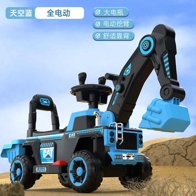 Children's Electric Excavator, Large Enough for Kids to Ride On, Suitable for Boys and Girls, Toy Construction Vehicle…