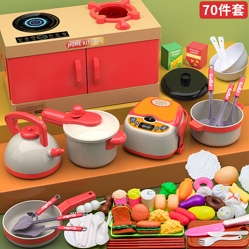 Play house children's kitchen toys for boys and girls baby simulation cooking mini kitchenware educational birthday gift…