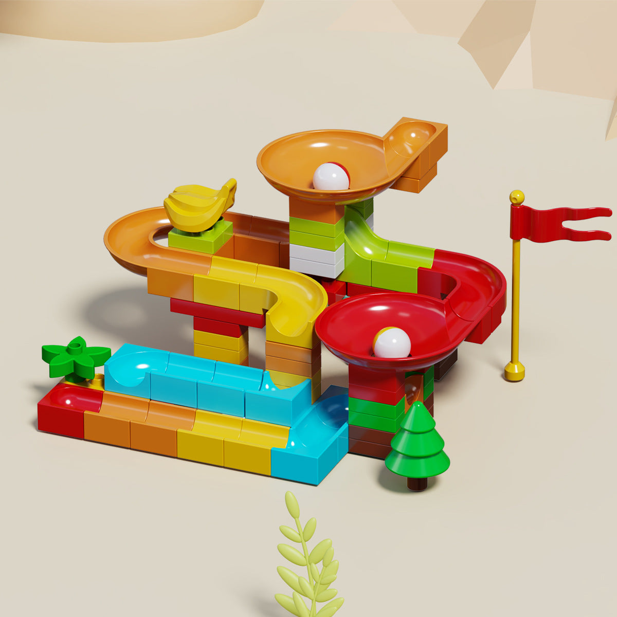 Cross-border wholesale of large particle slide track building blocks, ball track educational assembly DIY toys for boys and…