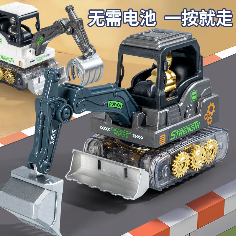 Children's Inertial Drive Gear Engineering Vehicle Toy with Movable Joints, Excavator Toy for Boys, Wholesale for Street…