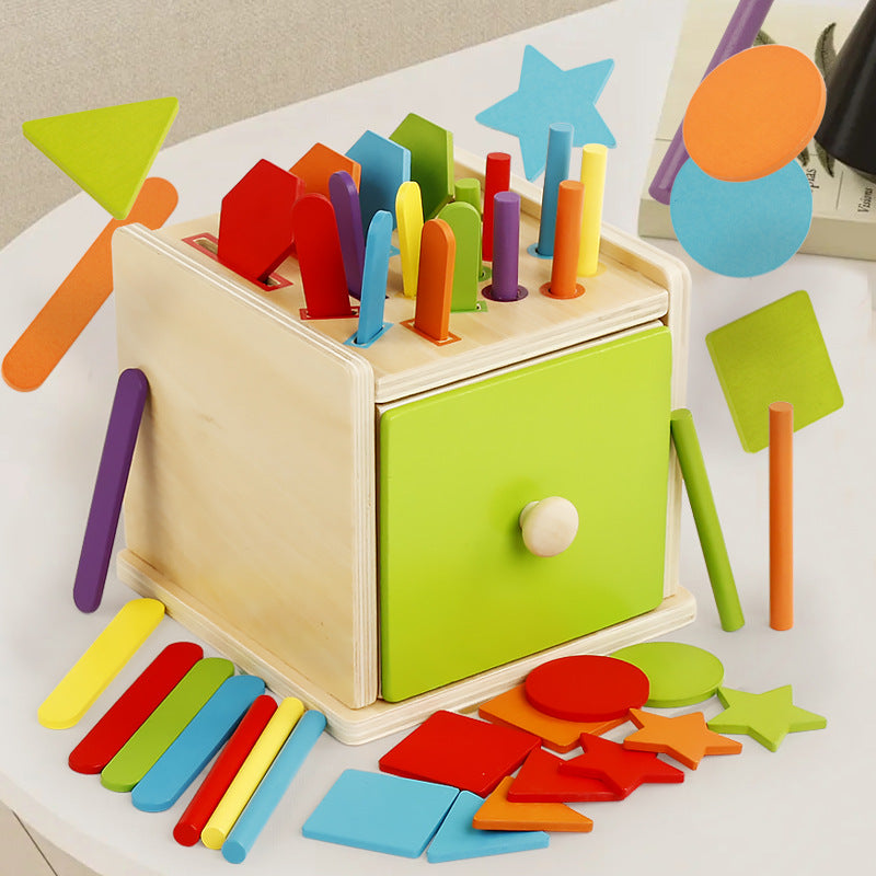 New Montessori Shape Color Two-in-One Intelligence Box Coin Box Montessori Children's Intelligence Development Toy Teaching