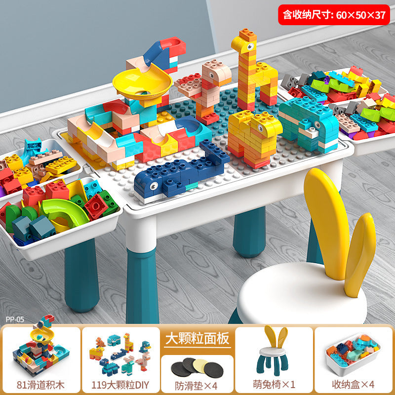Large Particle Building Block Toys DIY Children's Multifunctional Building Block Table Educational Assembly Learning Table…