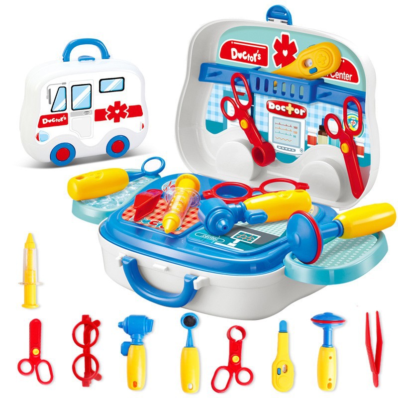 Children's Kitchen Tableware Dresser Cashier Tools Doctor's Hand-held Suitcase Toy Set - image 2