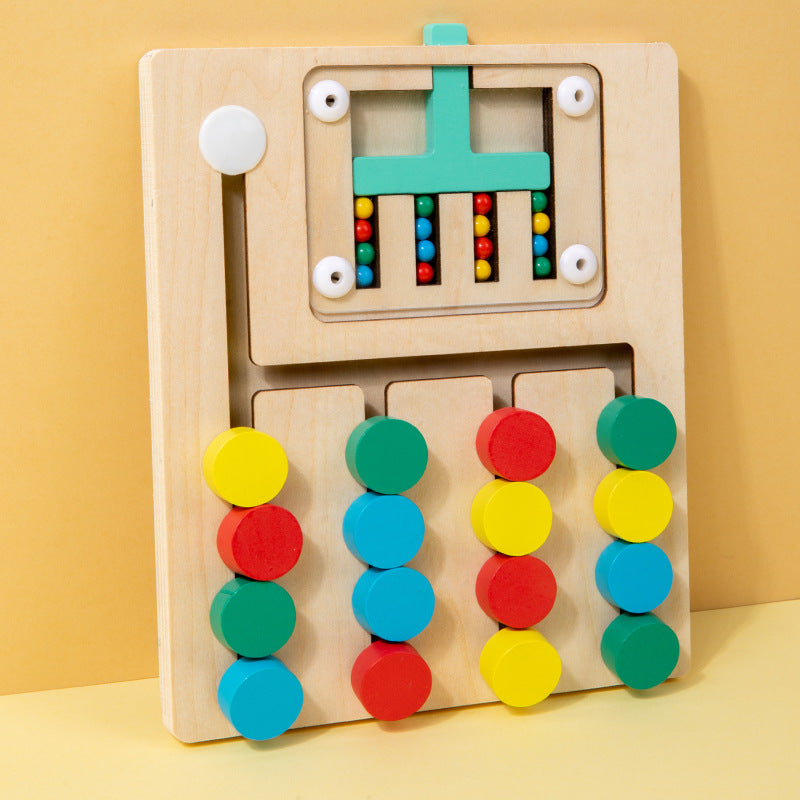 Children's early education educational toys four-color ball walking game logical thinking training wooden Montessori…