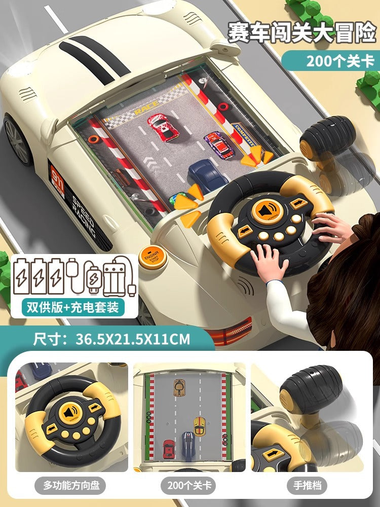 Early education story racing car to break through the big adventure game machine simulation multi-function steering wheel…
