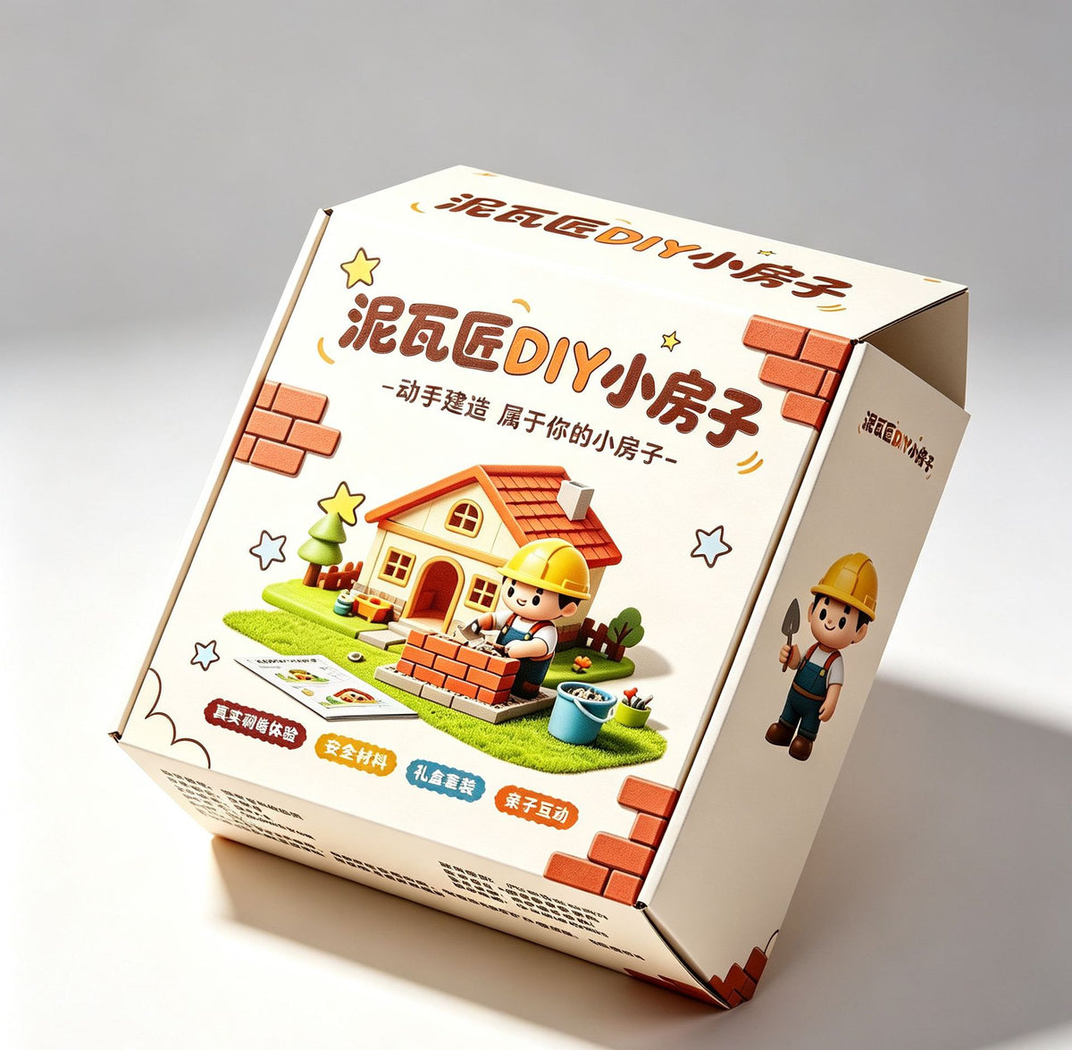 Mason Children's DIY Small House Building Model Assembly Educational Early Learning Toy - [all real bricks + real tiles]…