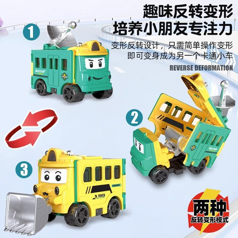 Transforming Toy School Bus Pull-Back Car for Children, Little Boys, and Babies' Birthday Gift - image 4