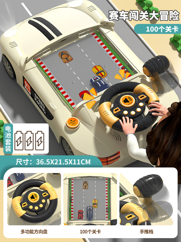 Early education story racing car to break through the big adventure game machine simulation multi-function steering wheel…