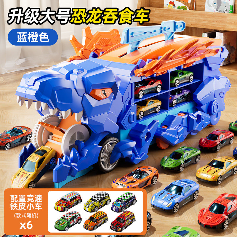 Cross-Border New Product Dinosaur Swallowing Car Folding Ejection Sliding Track Storage Alloy Car Children's Educational…
