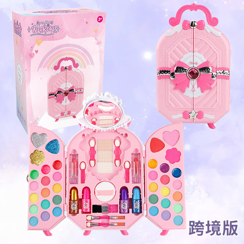 Amazon Cross Border Children Cosmetics suit Girls Makeup Nail Polish Toy Suitcase Performance Birthday Gift