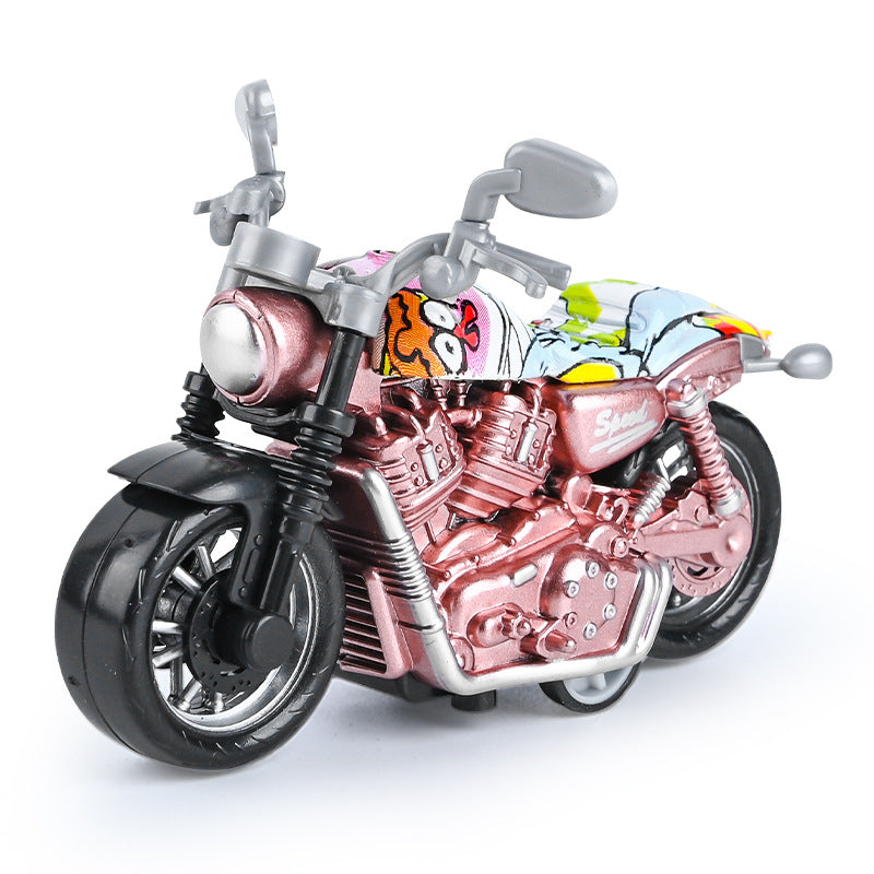 Cross-border generation children's toy boy baby simulation alloy motorcycle ornaments key chain model toy car - {pink…