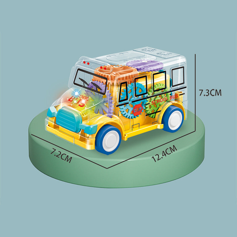Children's Car Toys Inertia Drop Resistant Transparent Gear Light Toys Car Model Night Market Stall Wholesale Gifts…
