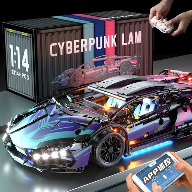 Cross-Border New Product Cyberpunk Building Block Ornaments 911 Lamborghini Space-Themed Sports Car Children's Toy Car…