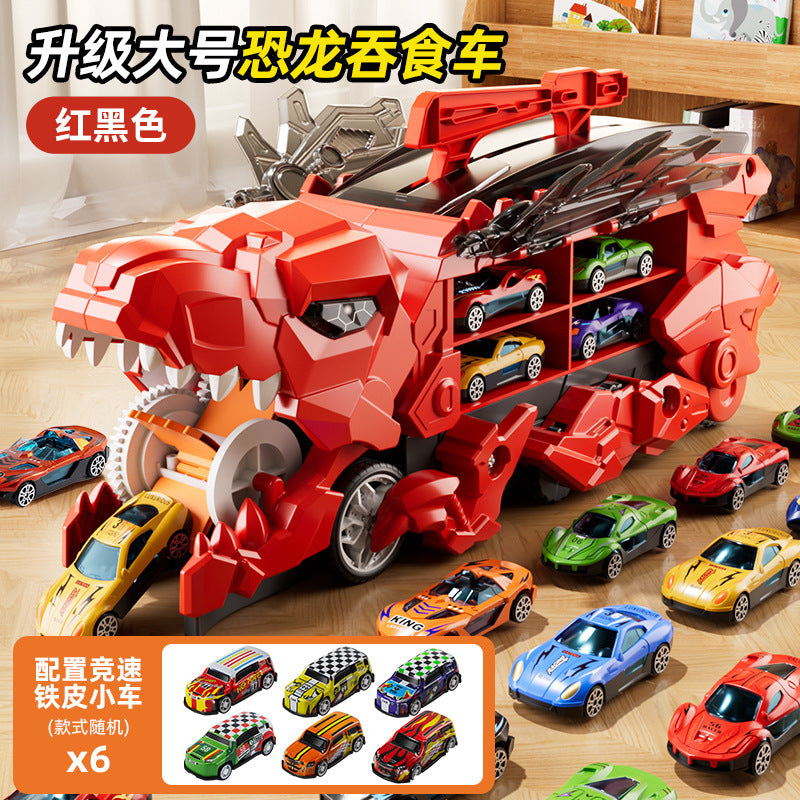 Cross-Border New Product Dinosaur Swallowing Car Folding Ejection Sliding Track Storage Alloy Car Children's Educational…