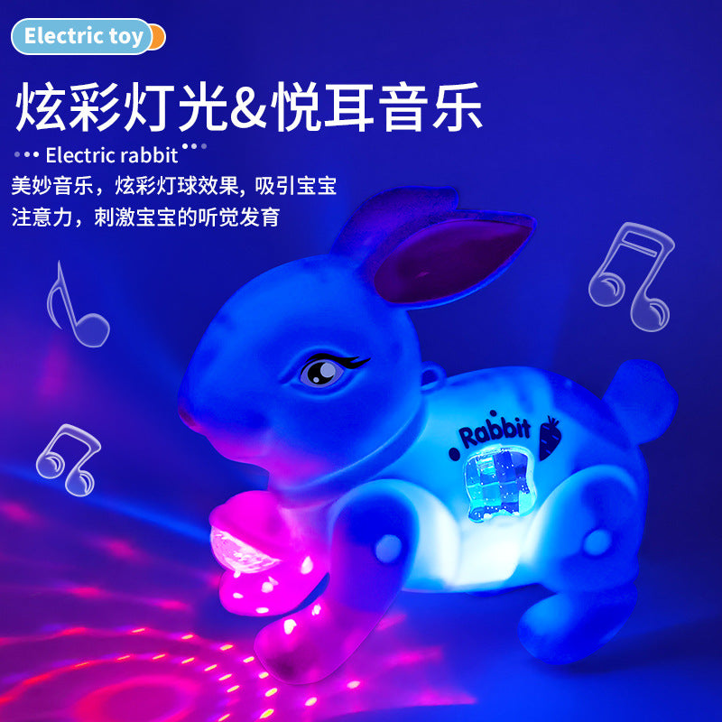 Electric Leash Rabbit, Popular Online Toy for Children, New Year's Day Square Night Market Stall Glowing Toy Wholesale…