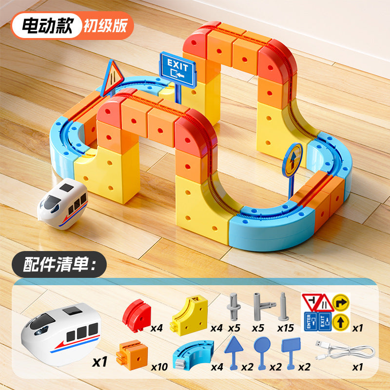 Cross-border Versatile Magnetic Track Car Children's Educational Toy Building Blocks Anti-Gravity Magnetic Suspension Train…